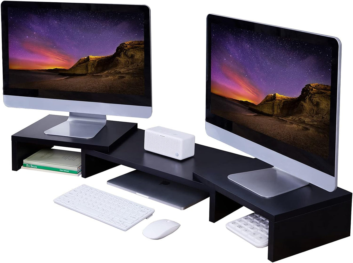 White Pack of 2 Monitor Stand Riser B84191