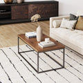 Walnut Acacia Veneer and Metal Rectangle Coffee Table E57688
