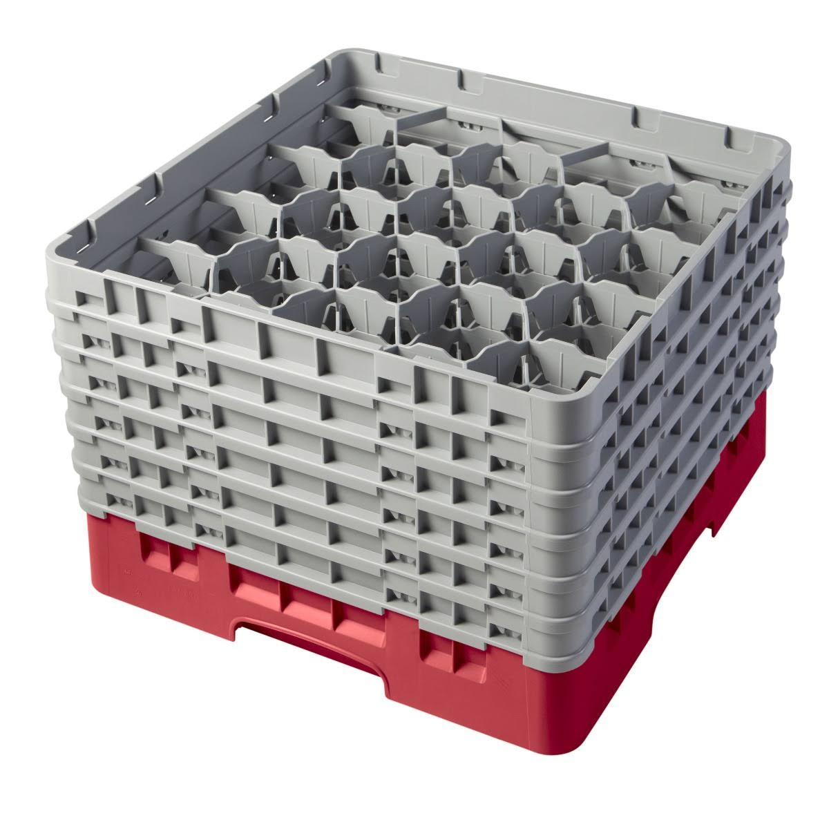Red 20 Compartment Full Size Glass Rack T5062