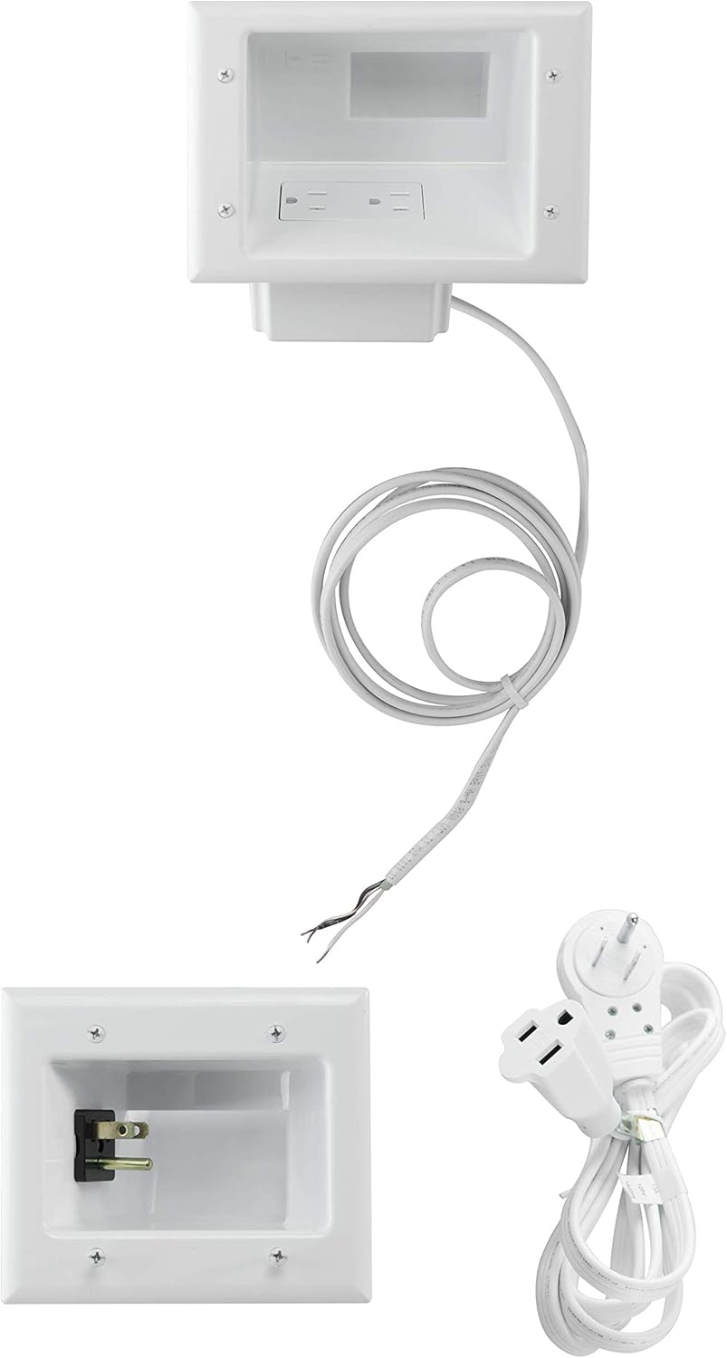 Flat Screen TV Cable Concealer Kit with Power Solution F875834