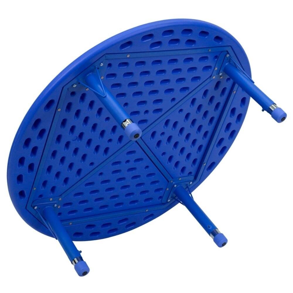 45'' Round Height Adjustable Blue Plastic Activity Table F155675