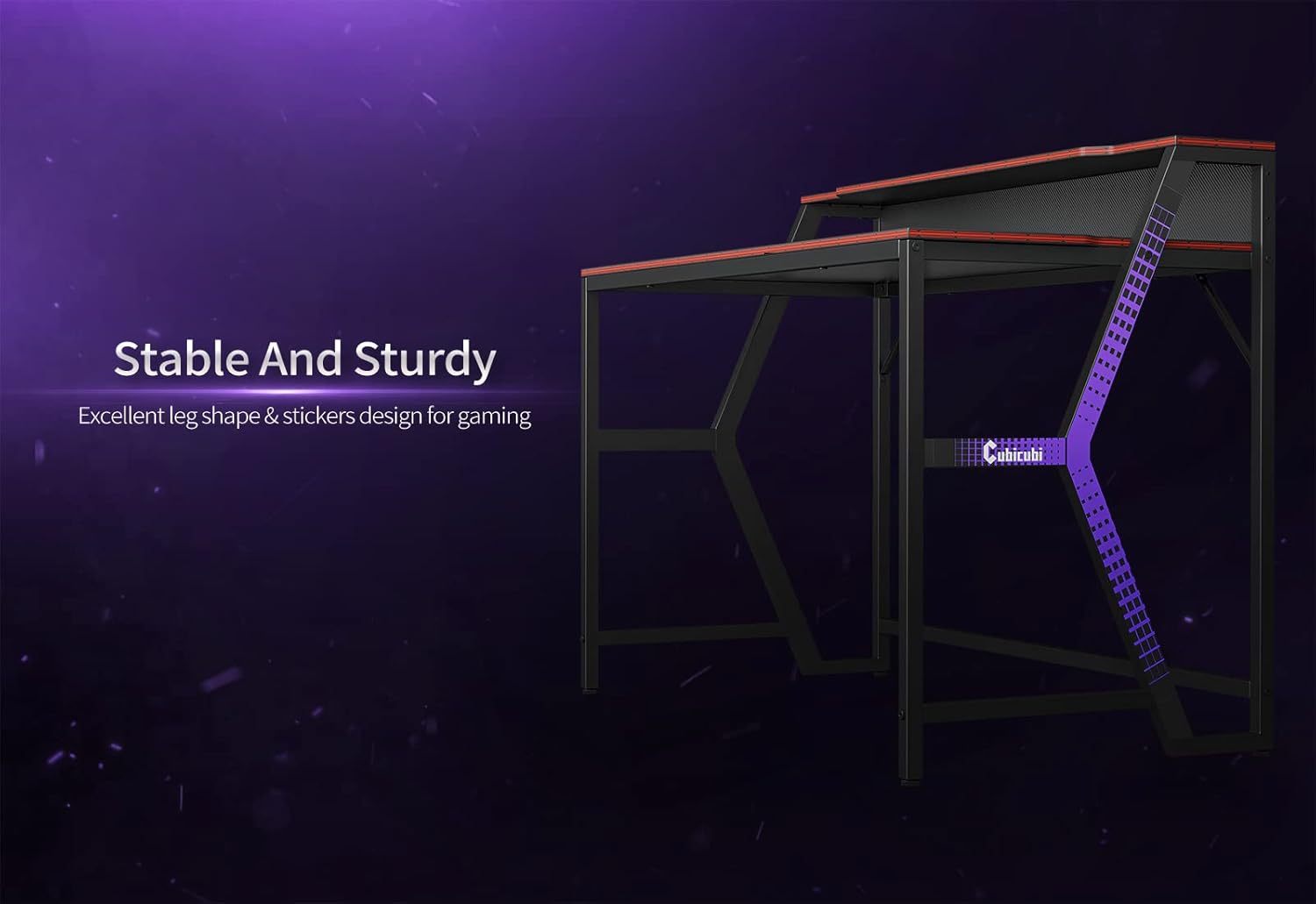 Carbon Fiber Surface Gaming Desk with Monitor Stand J473125