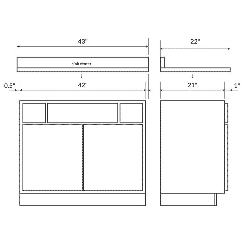 Burlywood Single Vanity Top with Backsplash B599015