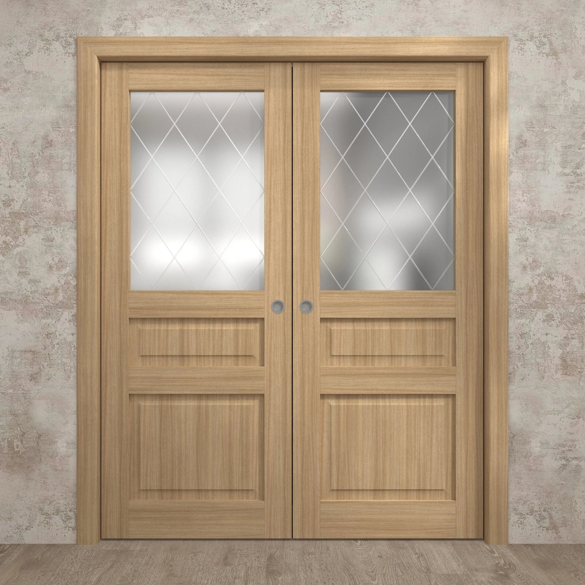 Sliding French Double Pocket Doors 36 x 84 inches Solid Wood B382344