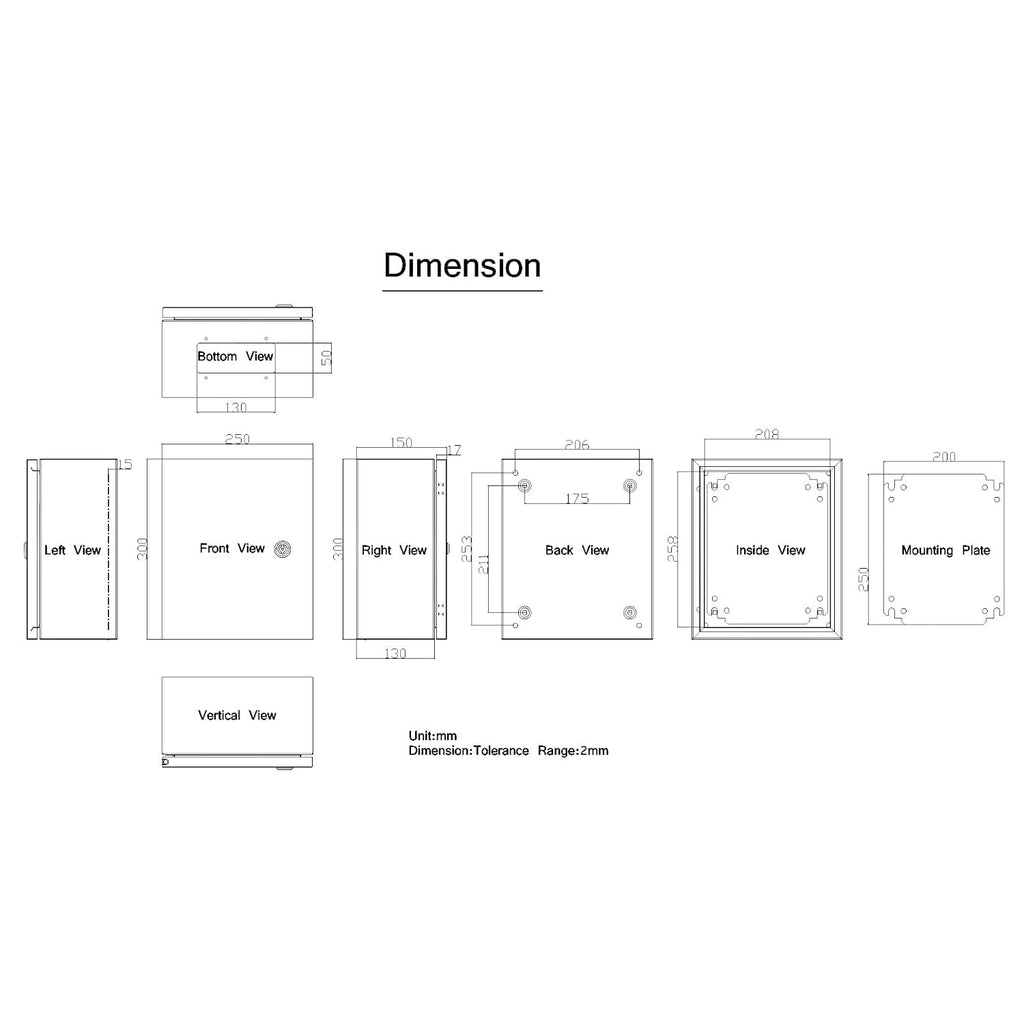 Metal Electrical Box IP65 Outdoor Junction Box 8x6x12 T367848