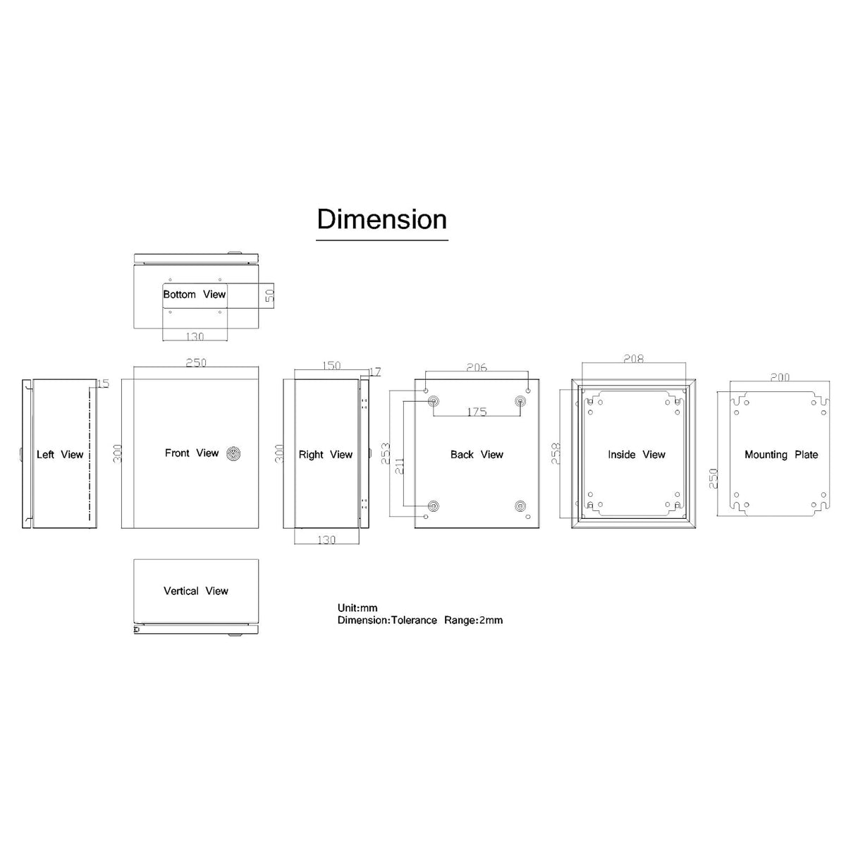 Metal Electrical Box IP65 Outdoor Junction Box 8x6x12 T367848