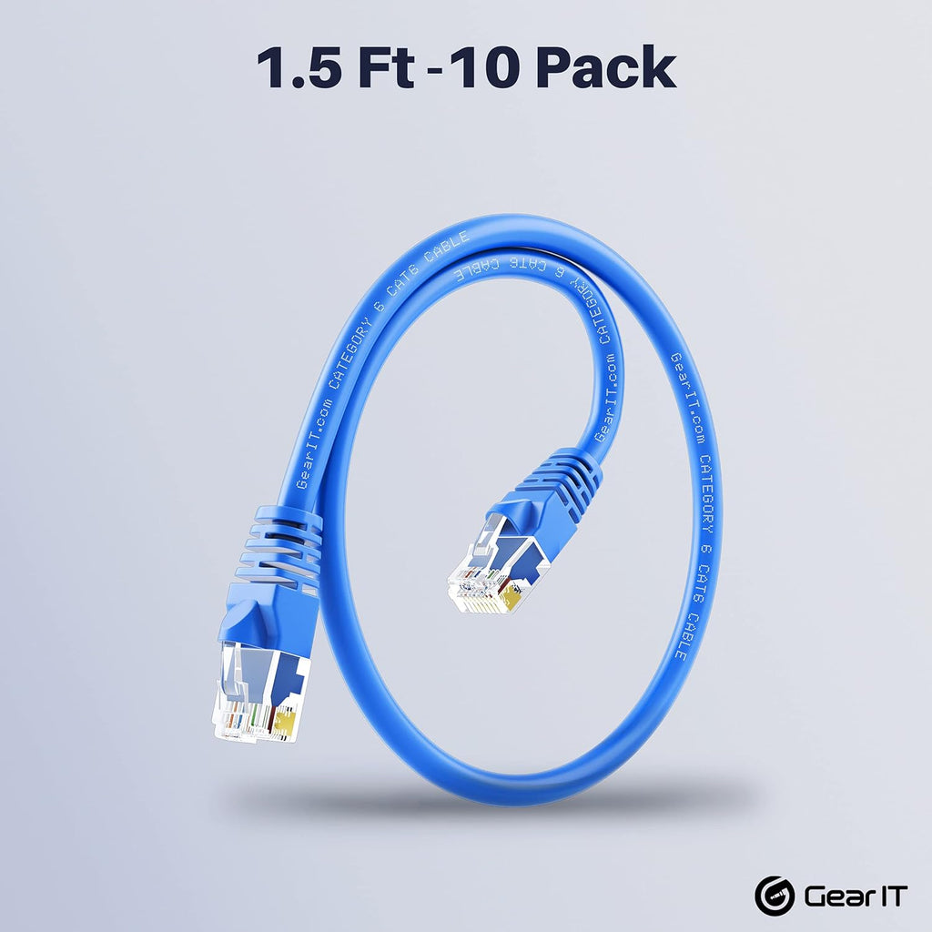 Cat6 Ethernet Cable 7 ft (20-Pack) Blue D57735