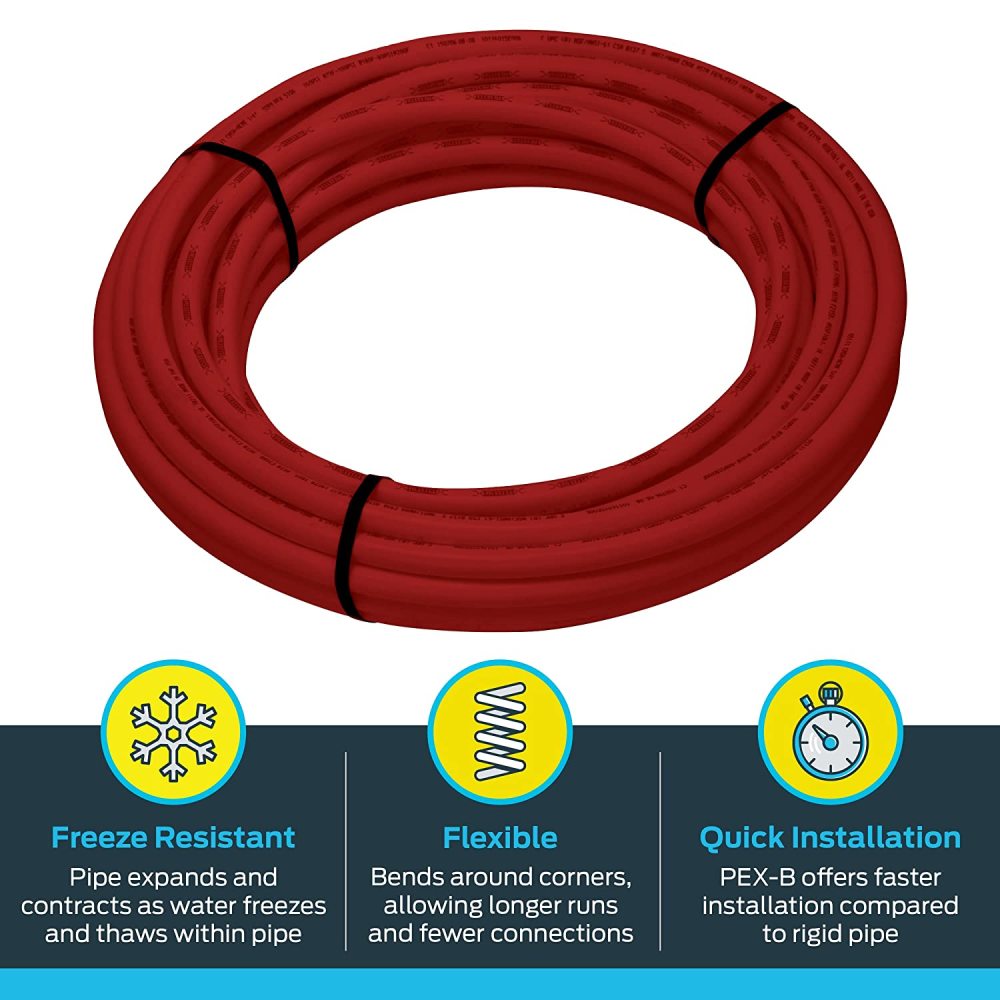 3/4" X 50' Red Polyethylene Pex Coil Tubing B309189