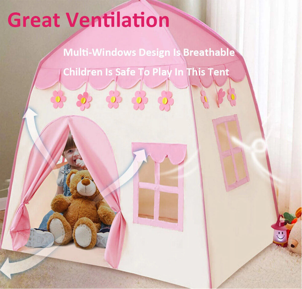 Pink Kids Princess Castle Play Tent K457232