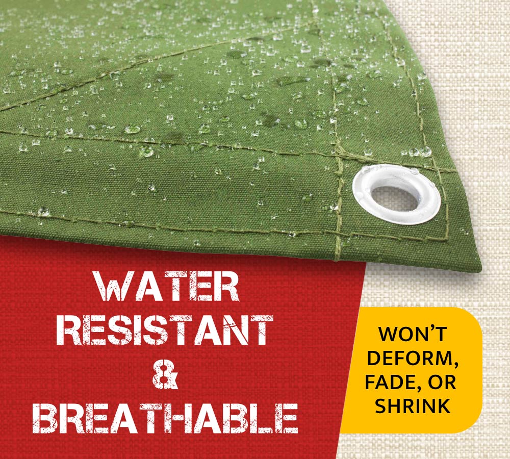6' x 8' Green Canvas Tarp 12oz Water Resistant V69332