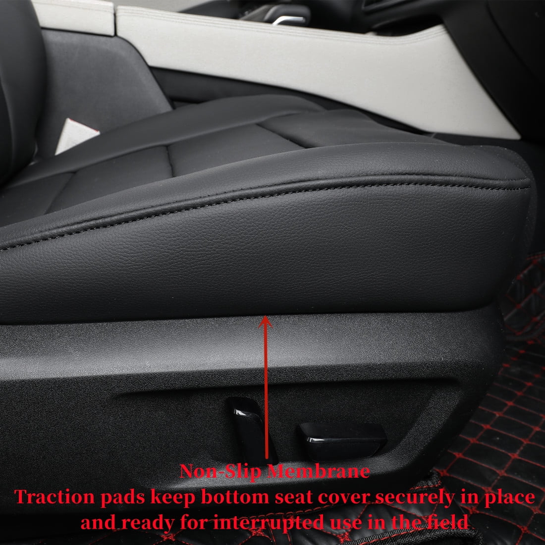 Black Leatherette Car Seat Covers Full Set K833