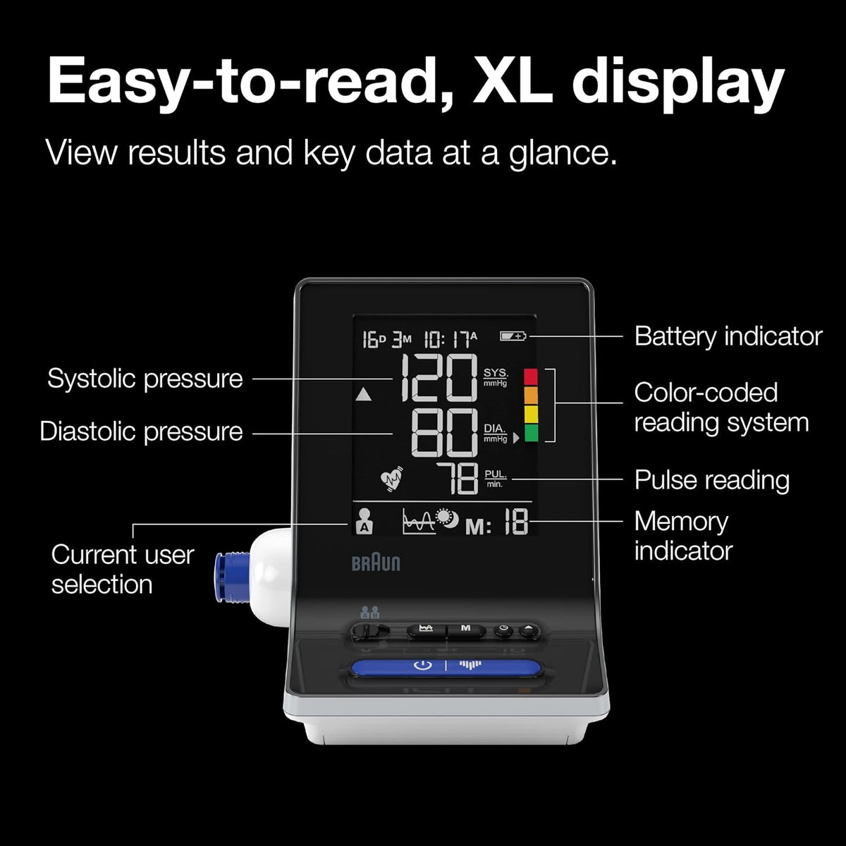 Upper Arm Blood Pressure Monitor with 2 Cuff Sizes Z898501