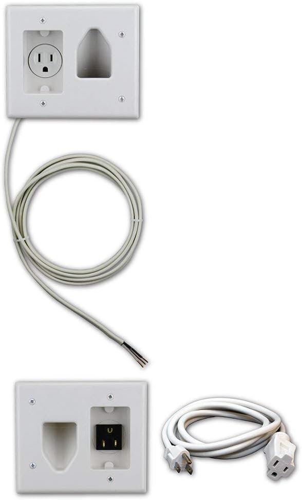 Flat Screen TV Cable Concealer Kit with Power Solution F875834