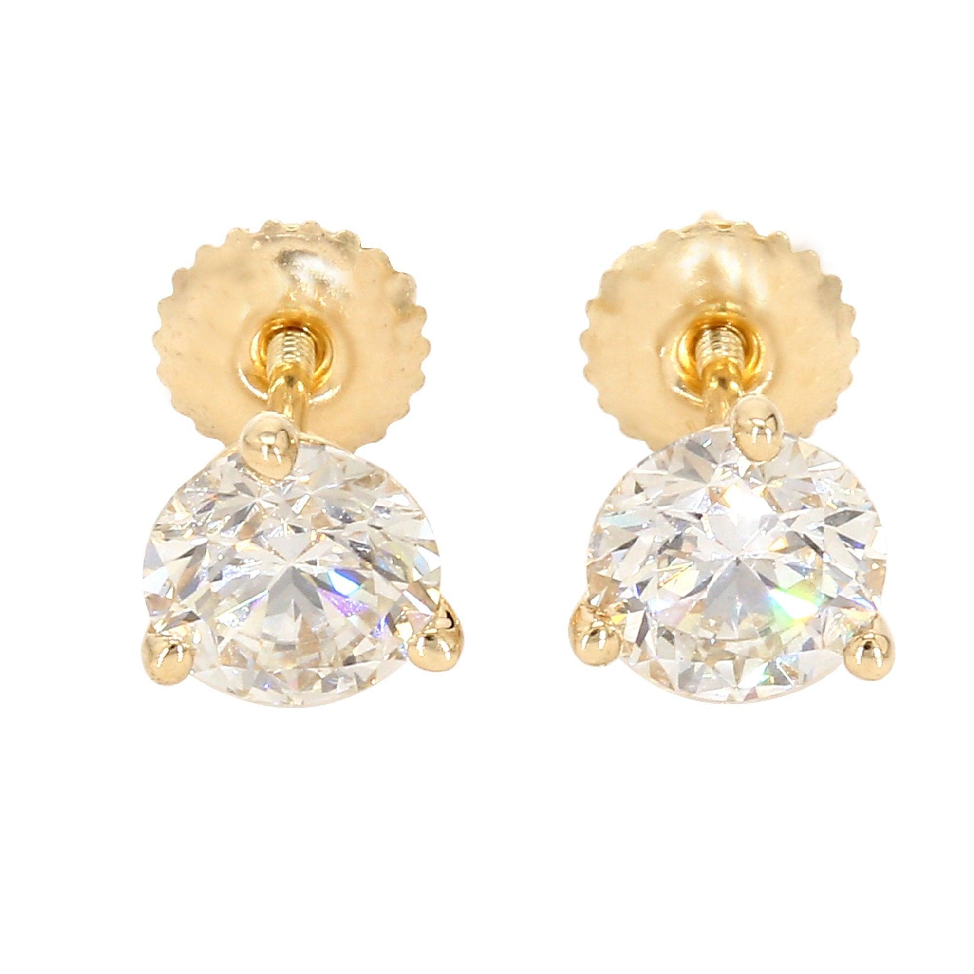 1/2 Ctw Lab-Grown Diamond Stud Earrings 14k White Gold Q39207
