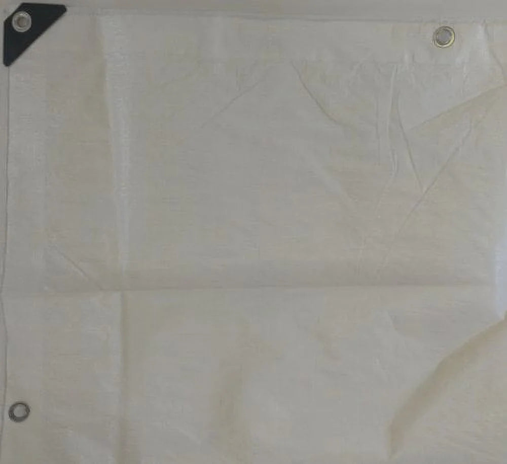 Heavy-Duty 12 by 12 Cross Weave 8-mil White Poly Tarp Z25717