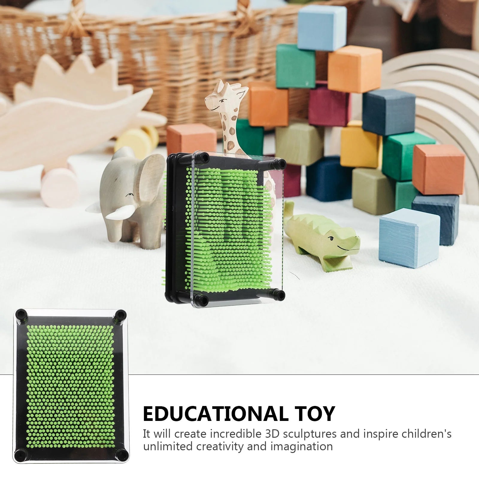 3D Pin Art Toys Plastic Square Handprint O214