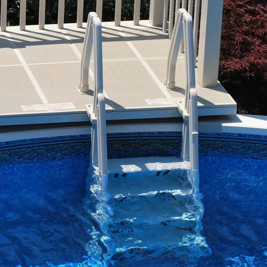 In Step Above Ground Swimming Pool Ladder with Protective Ladder Mat H471