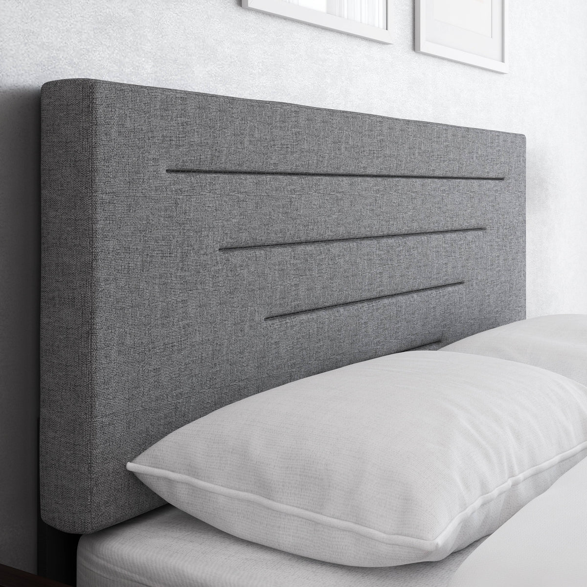 Charcoal Full Linen Bed Frame S3108