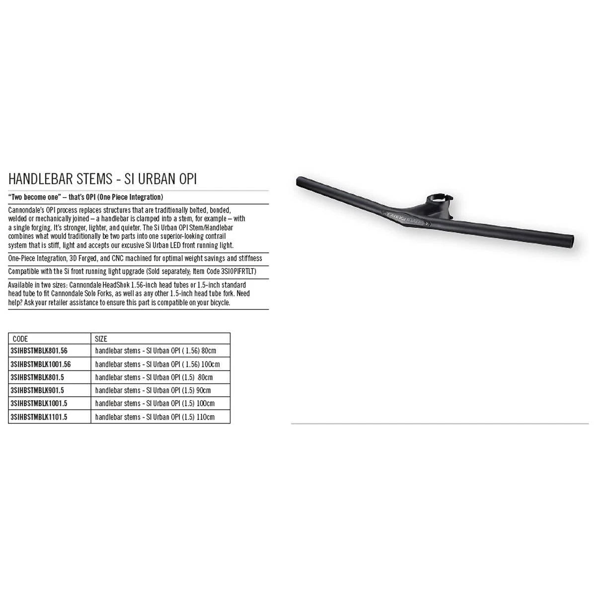 Urban Handlebar Stem M945