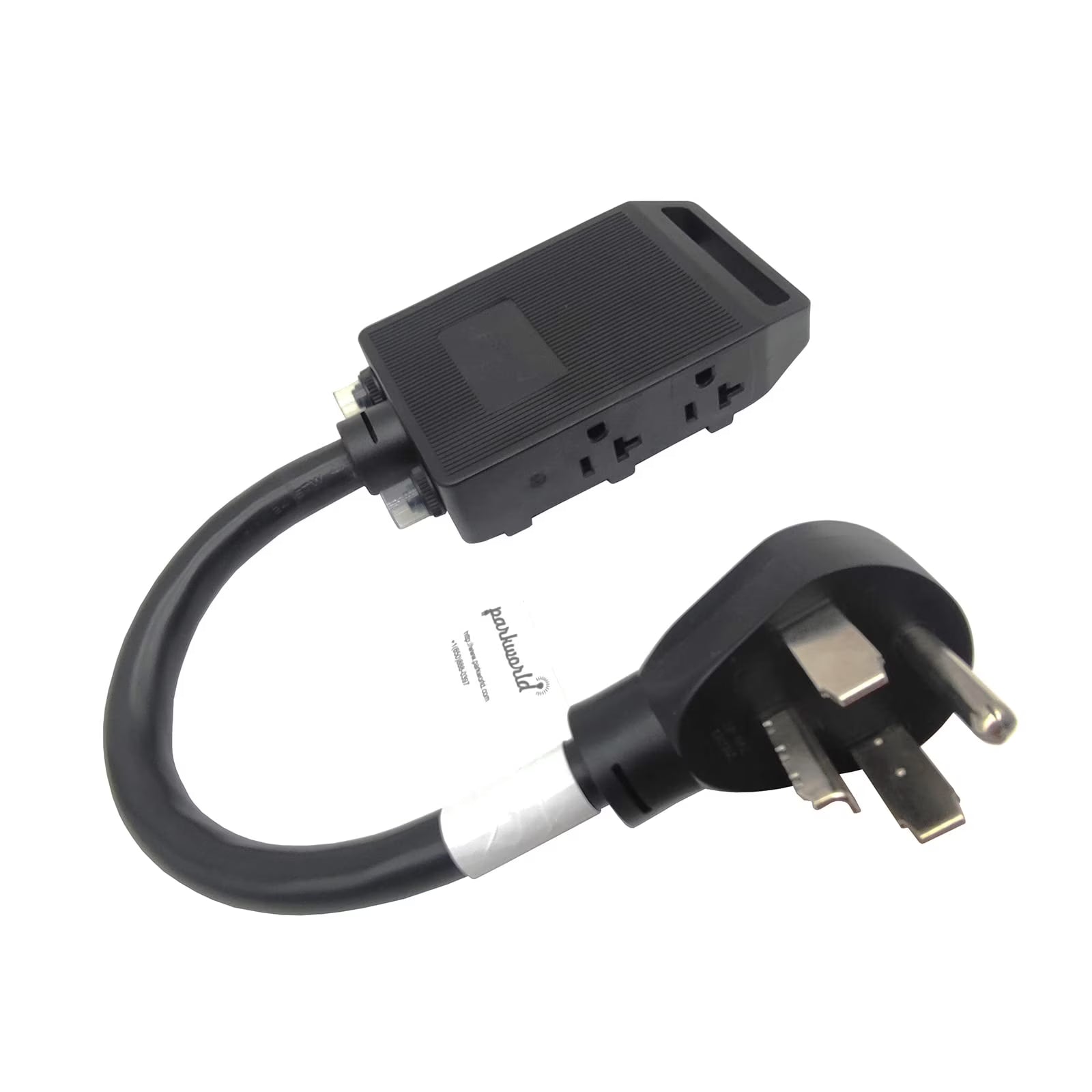 Dryer 30A to 20A Adapter Cord NEMA 14-30P Male 4-prong Plug to 5-20R T-Blade 5-15R Four Outlets Female with Two 20amp Circuit Breaker J81843
