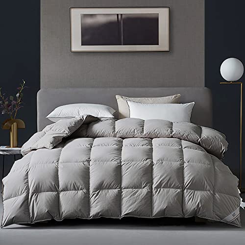 White King Size 60 Oz Goose Feathers Down Comforter with 8 Corner Tabs G27052