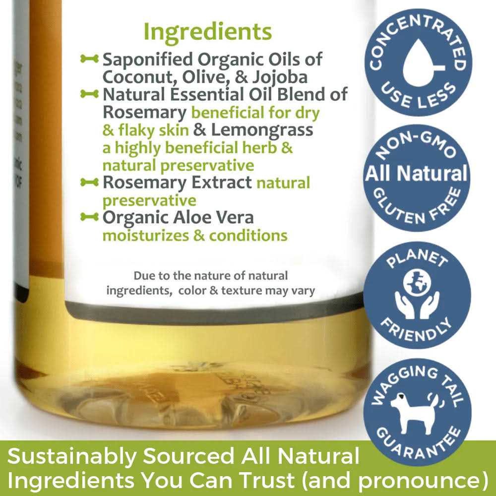 Hypoallergenic Dog Shampoo with Organic Lemongrass U6851