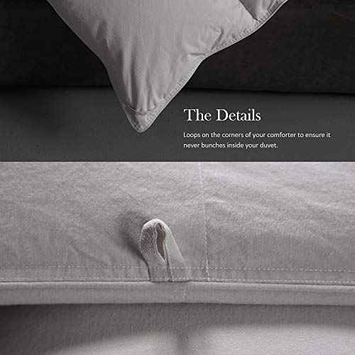 White King Size 60 Oz Goose Feathers Down Comforter with 8 Corner Tabs G27052