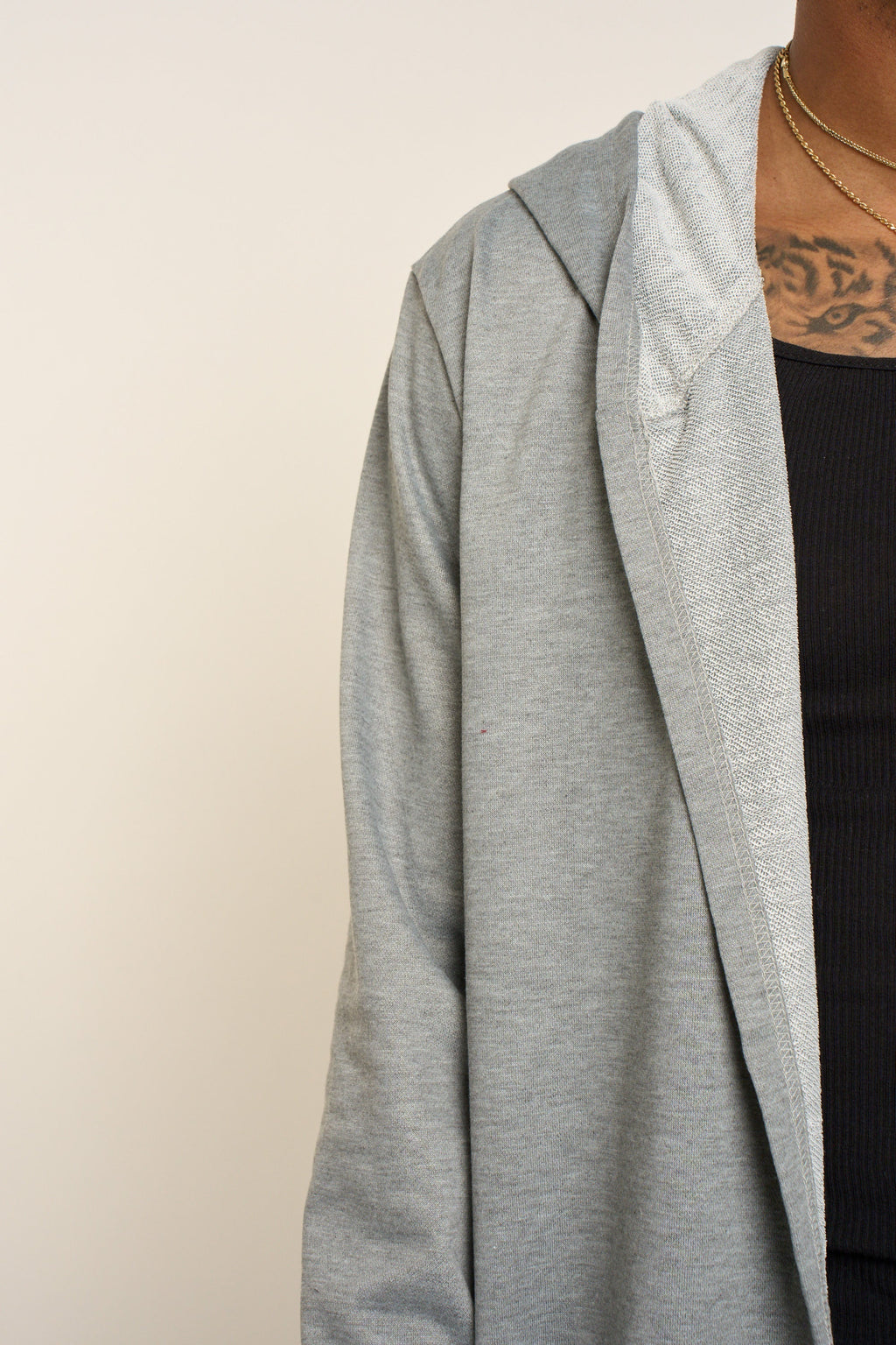 Long Length Drape Cape Cardigan Hoodie