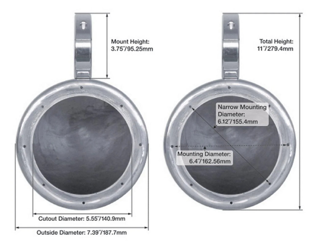120W Marine Boat 6.5" Wakeboard Tower Speakers N6500