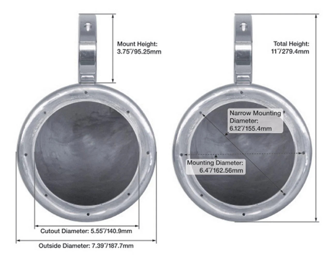 120W Marine Boat 6.5" Wakeboard Tower Speakers N6500