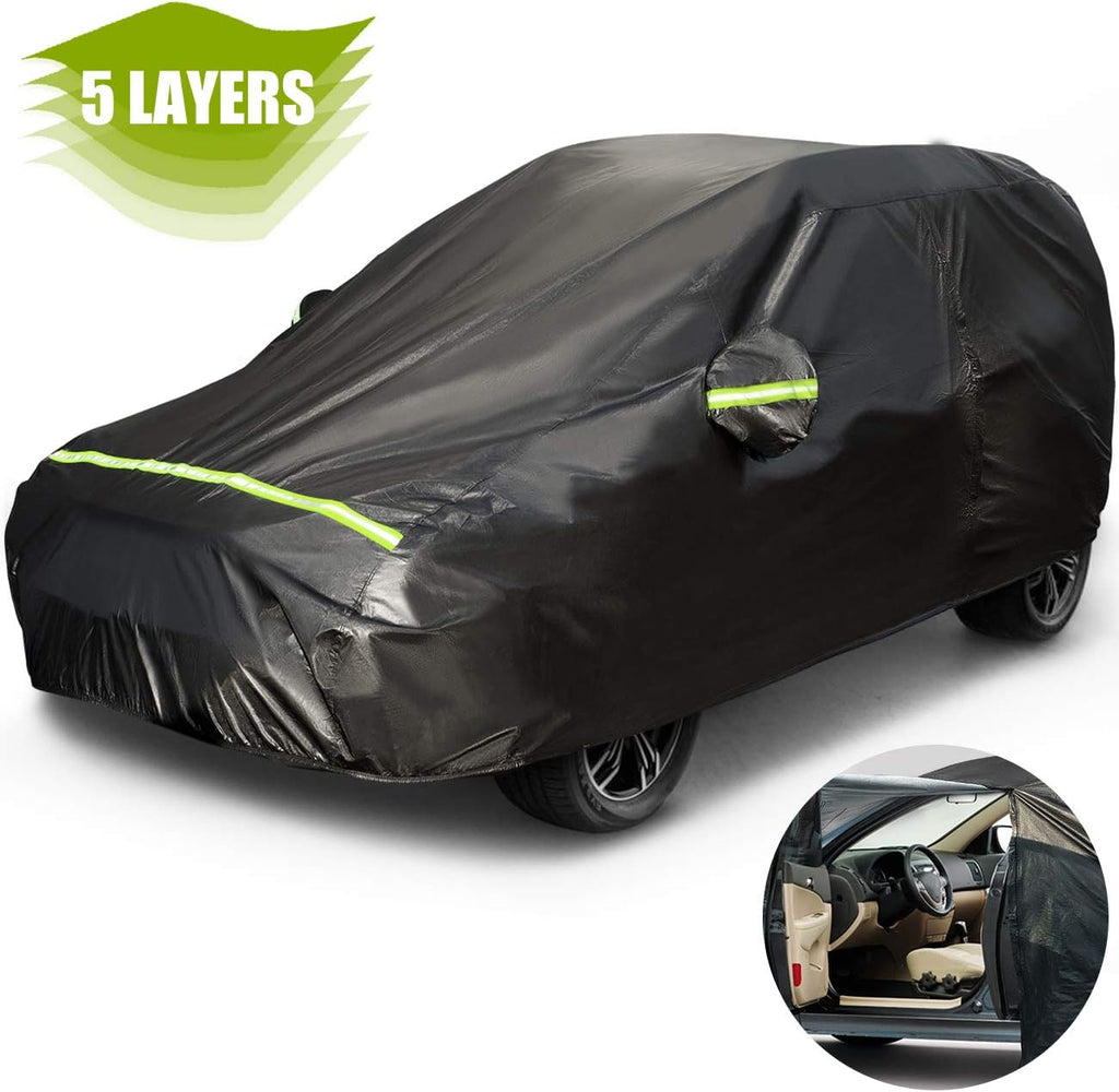 SUV Car Cover 5 Layer Waterproof Windproof Scratch Resistant Pack of 2 P16535