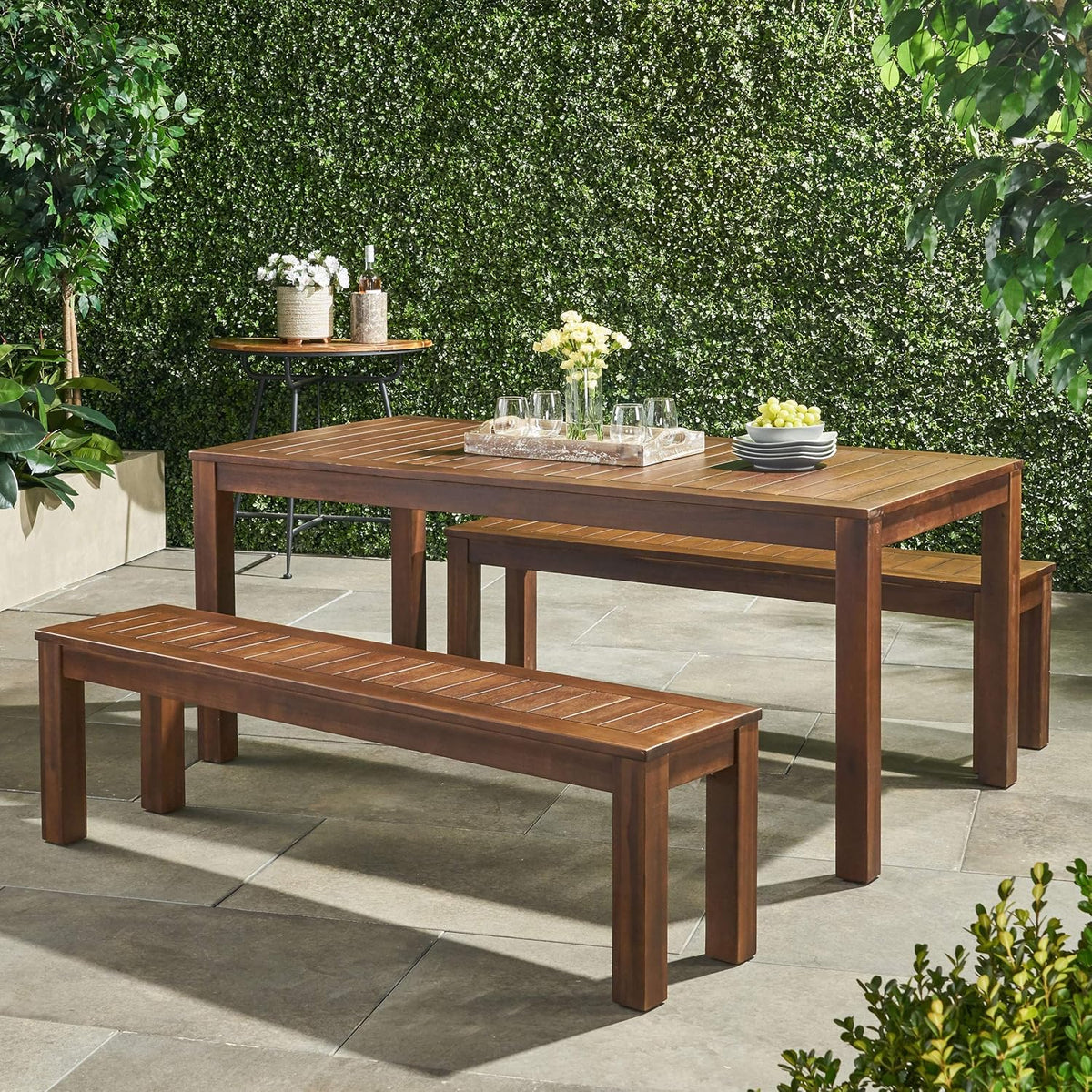 Dark Brown Acacia Wood Picnic Set Z228