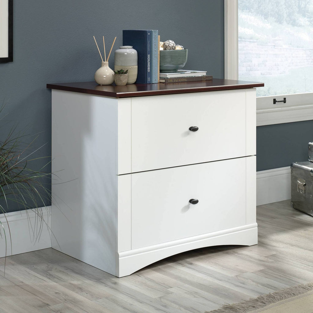 Soft White Engineered Wood Lateral Filing Cabinet A64455
