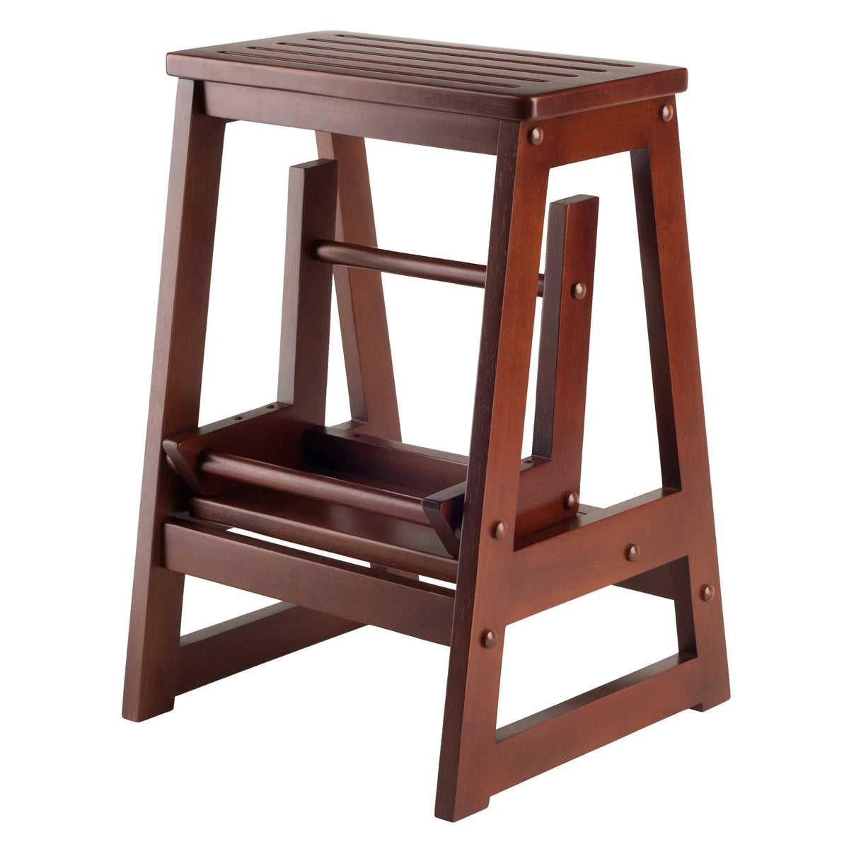 Walnut Finish Step Stool G8178