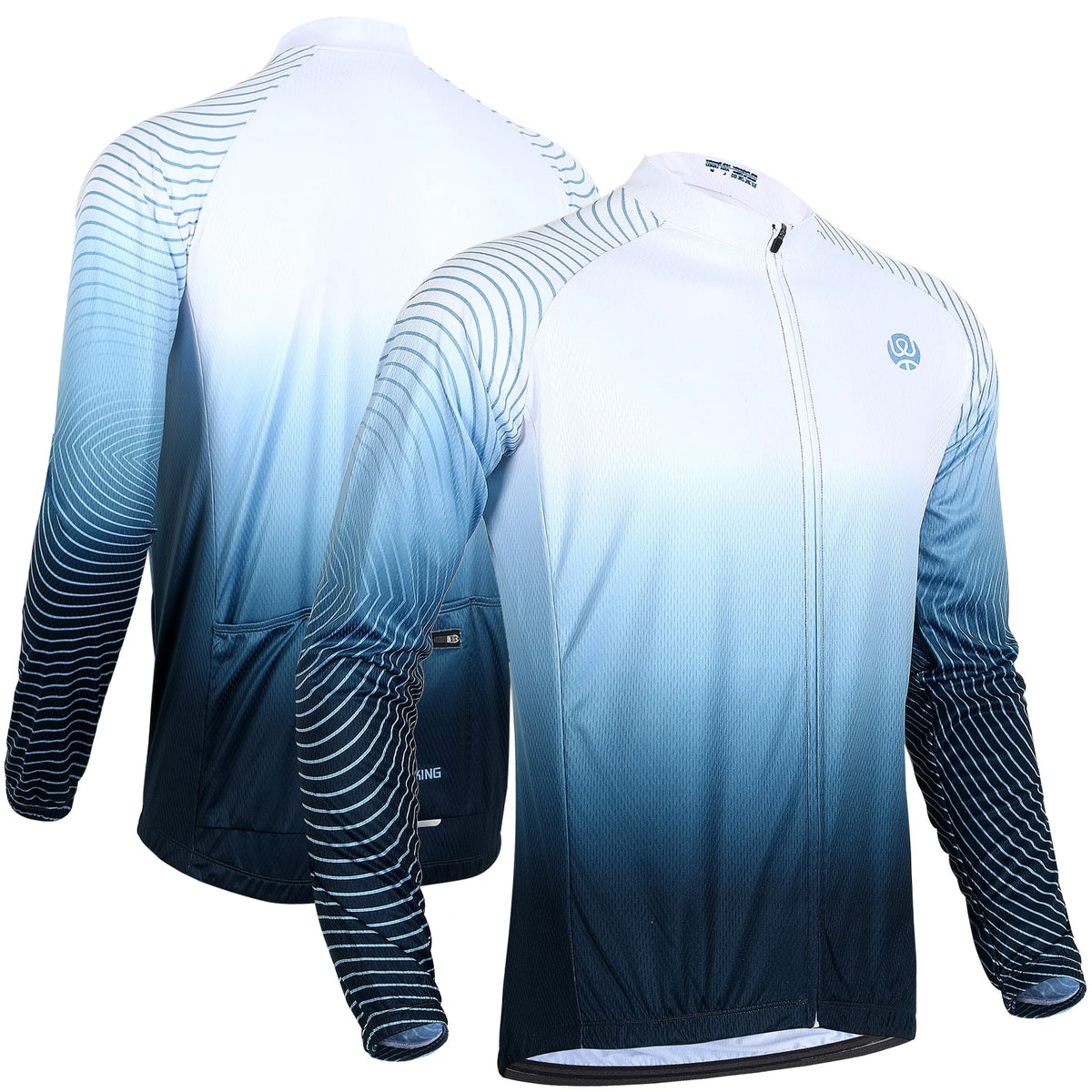 White Long-Sleeved Cycling Jersey J21203