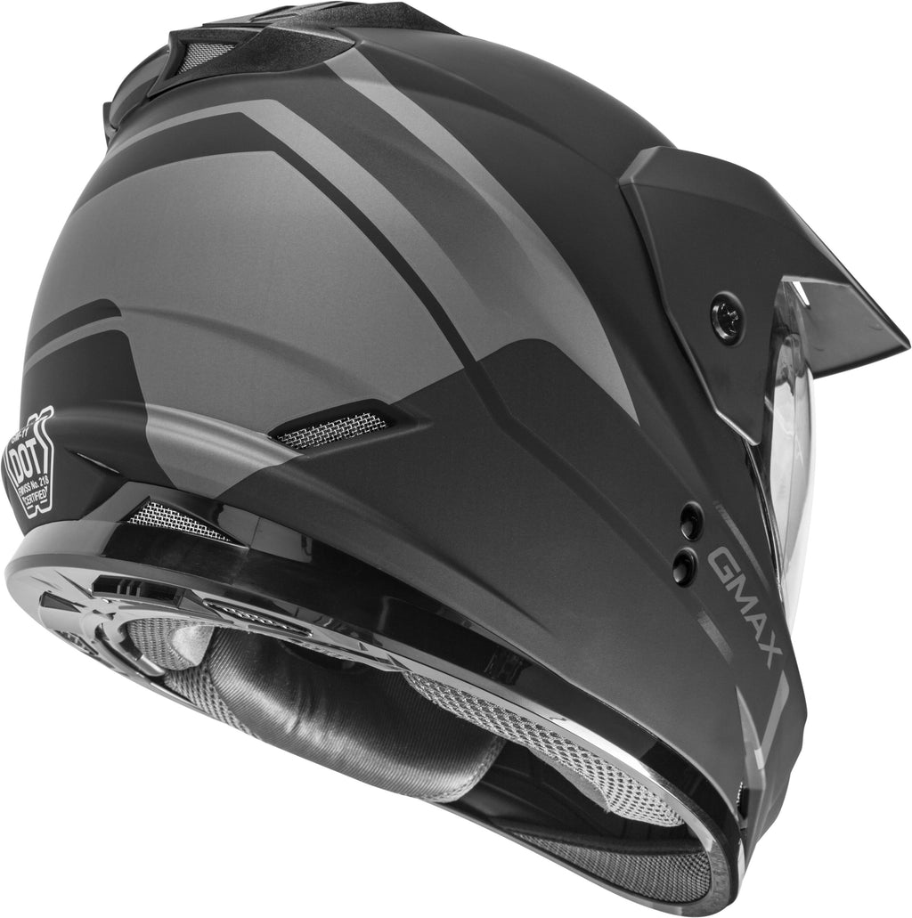Matte Black/Grey Dual-Sport Helmet Q206