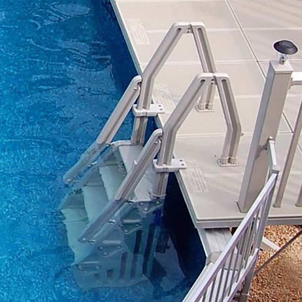In Step Above Ground Swimming Pool Ladder with Protective Ladder Mat H471