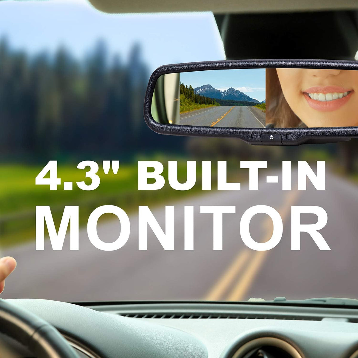 Rearview Car Mirror with 4.3 Inch Monitor and Backup Camera V726