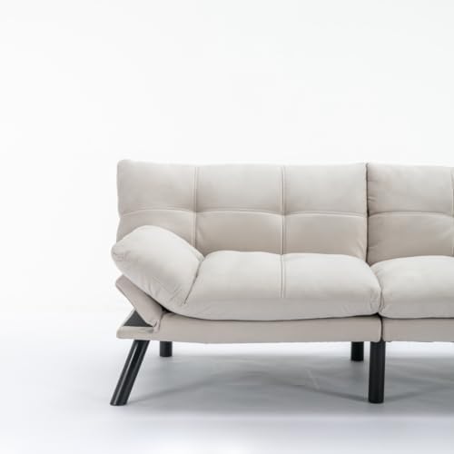 Velvet Convertible Sleeper Sofa Couch with Metal Legs M335