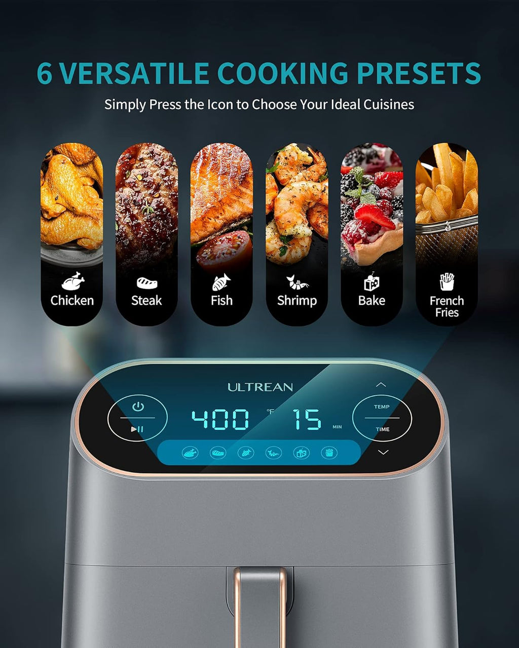 9 Quart 6-in-1 Electric Air Fryer Oven with Nonstick Basket H3566