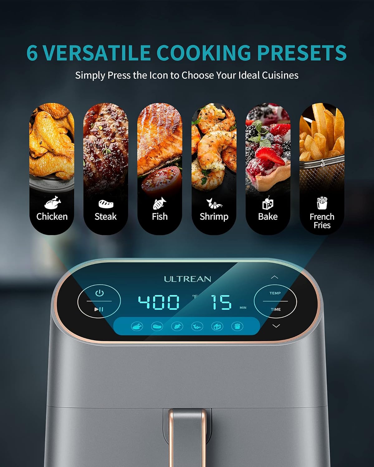 9 Quart 6-in-1 Electric Air Fryer Oven with Nonstick Basket H3566
