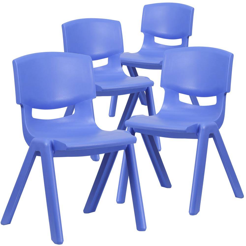 Blue Plastic Stackable School Chair 4-Pack C75293