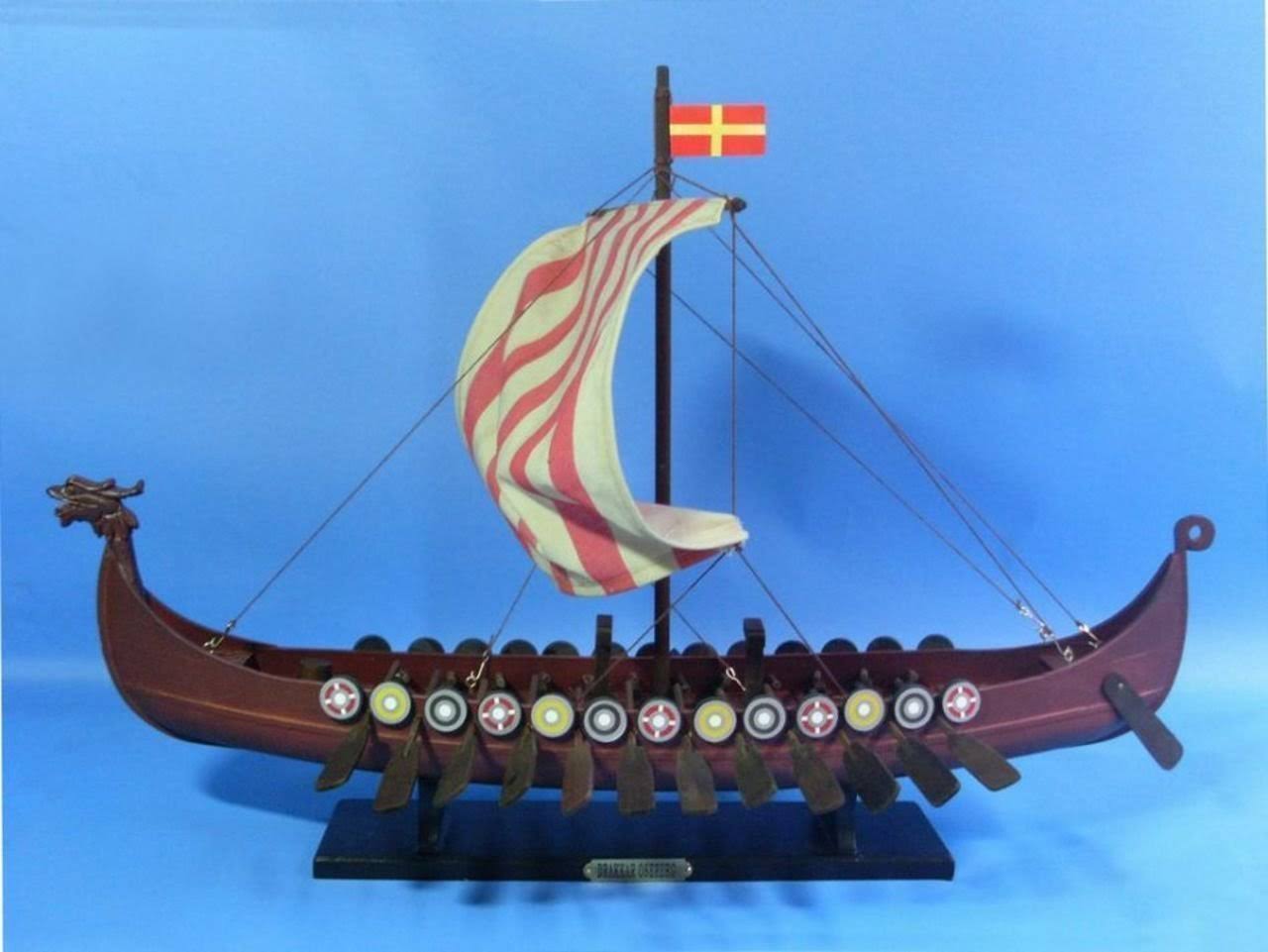 Wooden Viking Drakkar Model Boat A1092