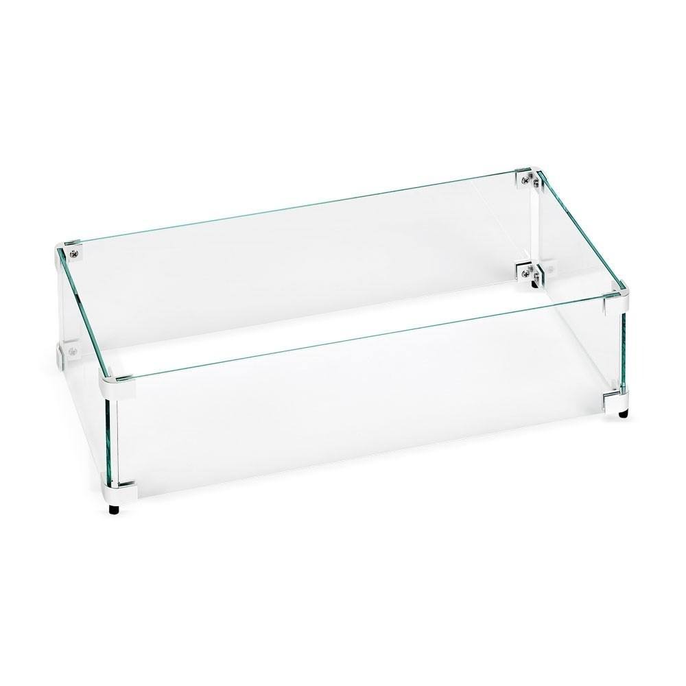 Tempered Glass Flame Guard for Drop-in Fire Pit Pan Q56569