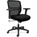 Black Mid-Back Task Chair with Height-Adjustable Arms V375820