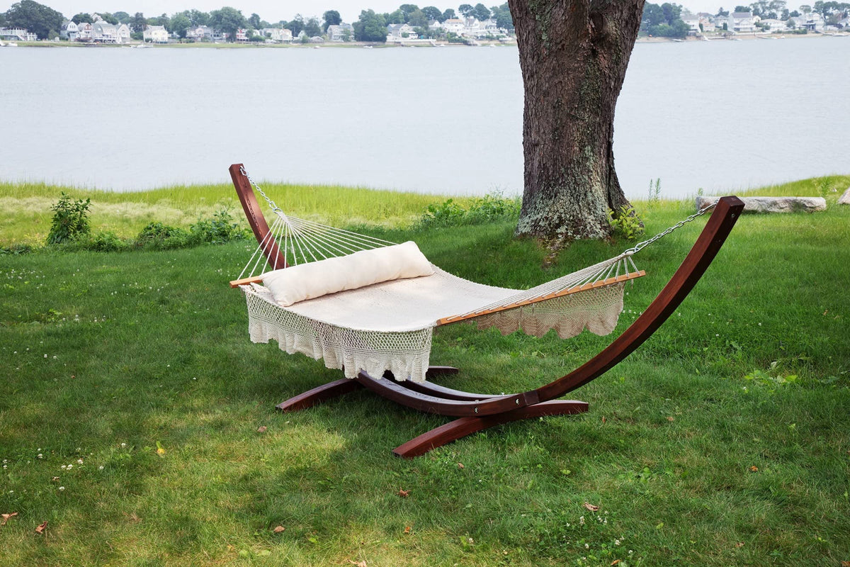 Hammock Stand Only 13.5 ft Heavy-Duty Wood Double Hammock Stand for 2 Persons, 500 Lbs. Weight Capacity K94148