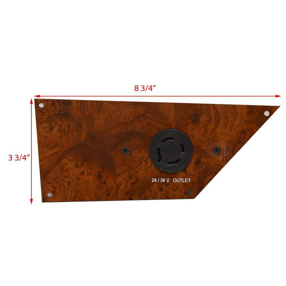 24/36VDC Woodgrain Acrylic Boat Trolling Motor Plug Panel U877