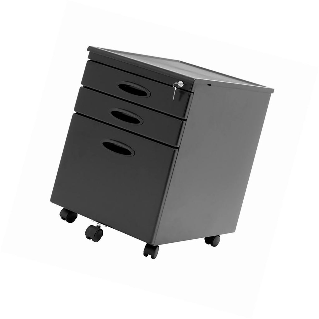 3-Drawer Mobile File Cabinet, Black H13213