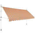 Manual Retractable Awning 137.8" Yellow and Blue Stripes Y881