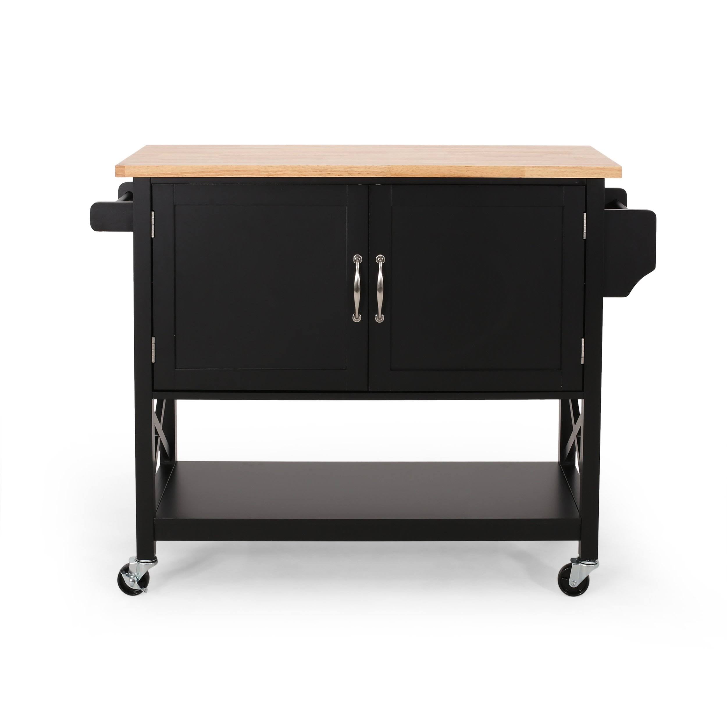 Gray Farmhouse Kitchen Cart with Wheels M223212